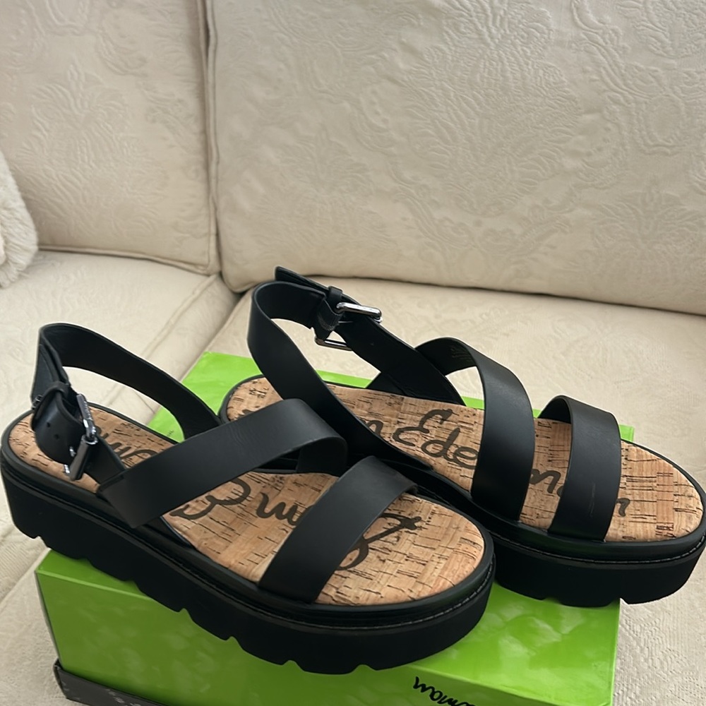 Sam Edelman Rasheed Black Leather Sandals size 8.5